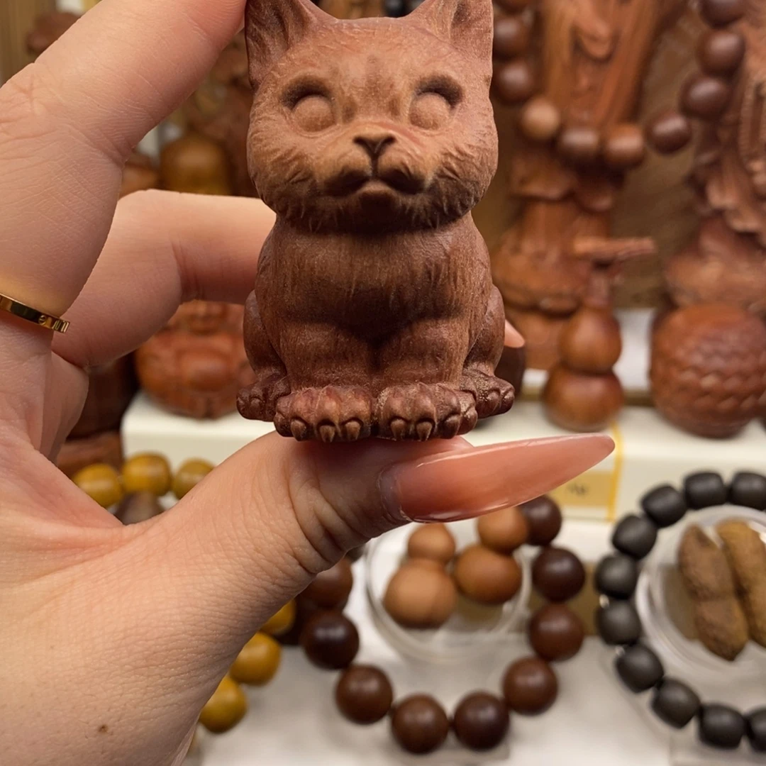 手串/手链檀香木迈索尔老山檀猫咪摆件奶香