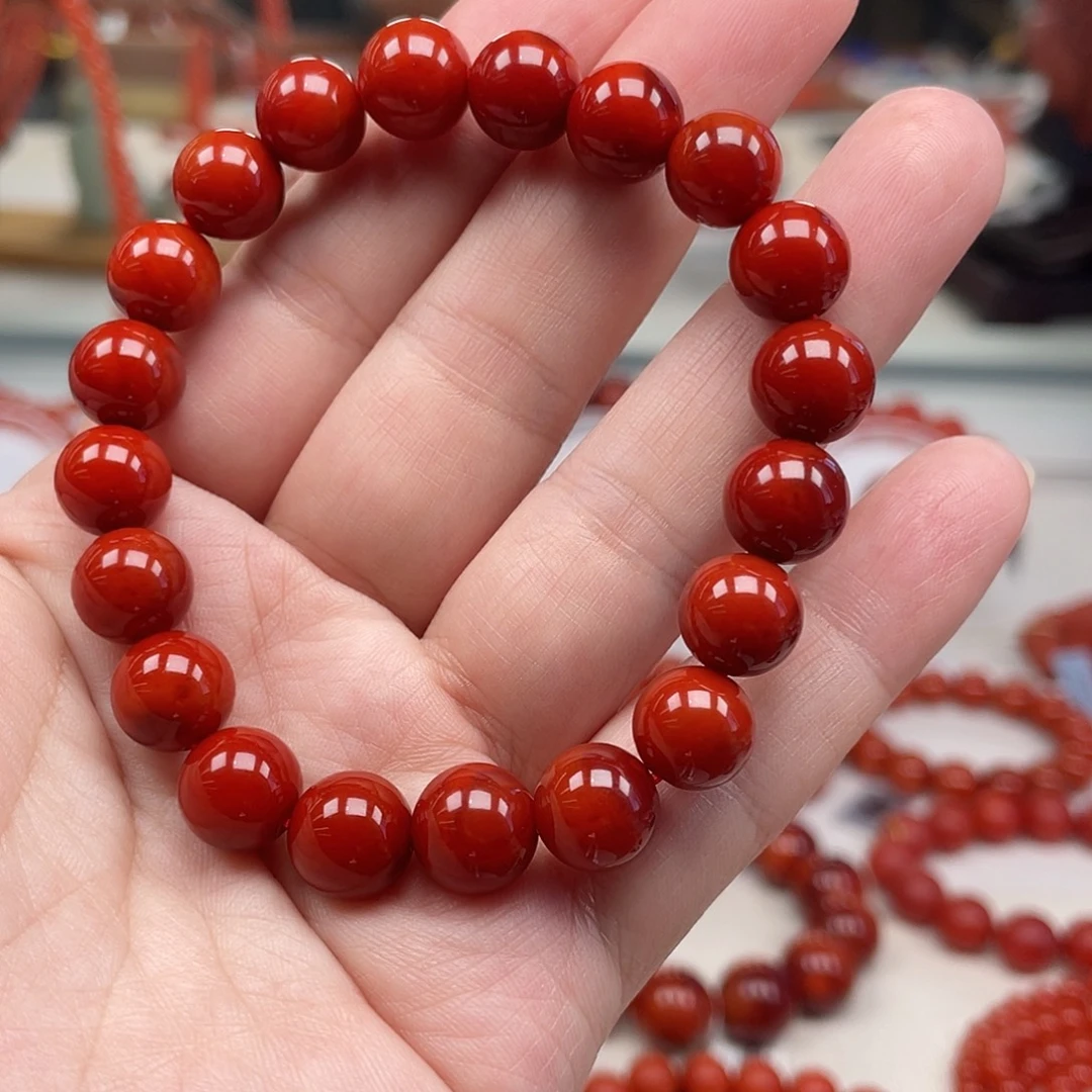 南红玛瑙未镶嵌手链10 mm火焰纹