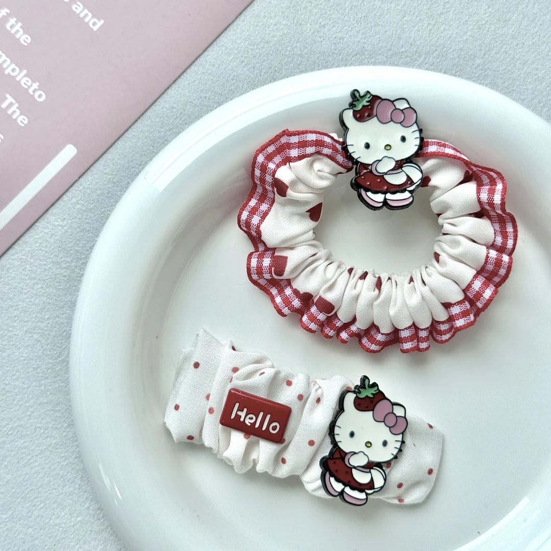 韩版原创设计气质时尚轻奢百搭可爱kt蕾丝发圈夹子  CQ55