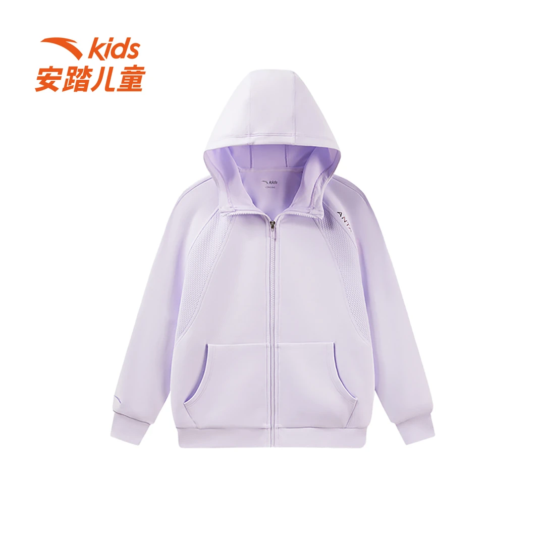 安踏儿童冬季新款女大童综训系列运动外套上衣百搭舒适纯色7708