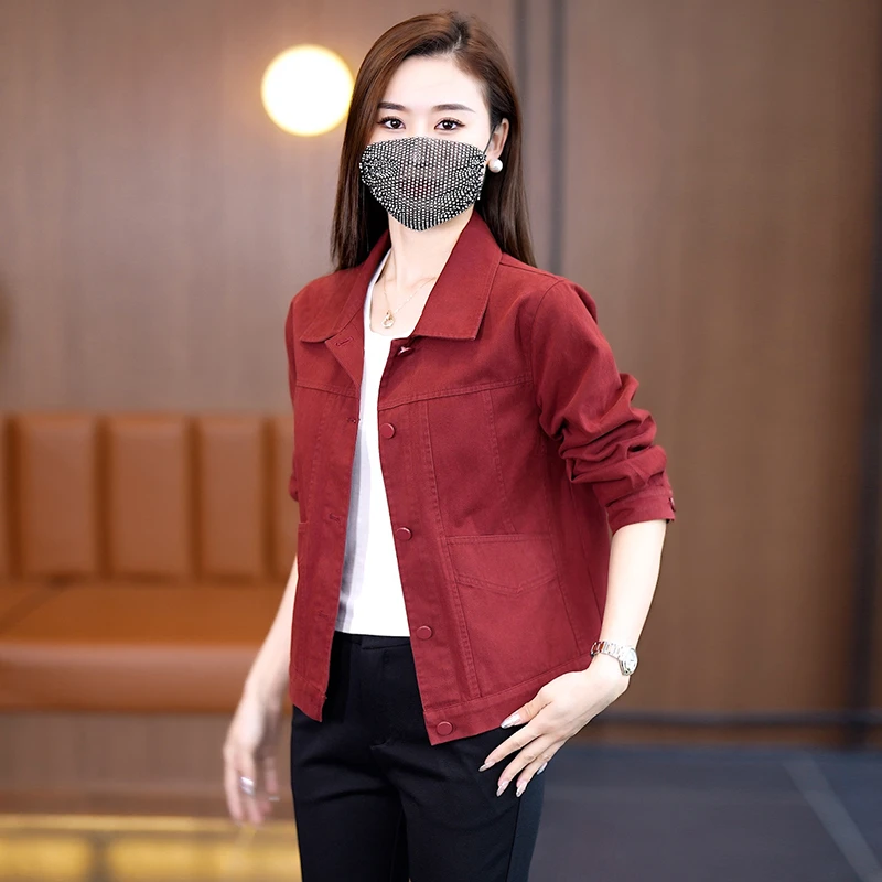 【送运费险】秋装气质修身女短外套纽扣短款春秋季女士工装夹克上衣