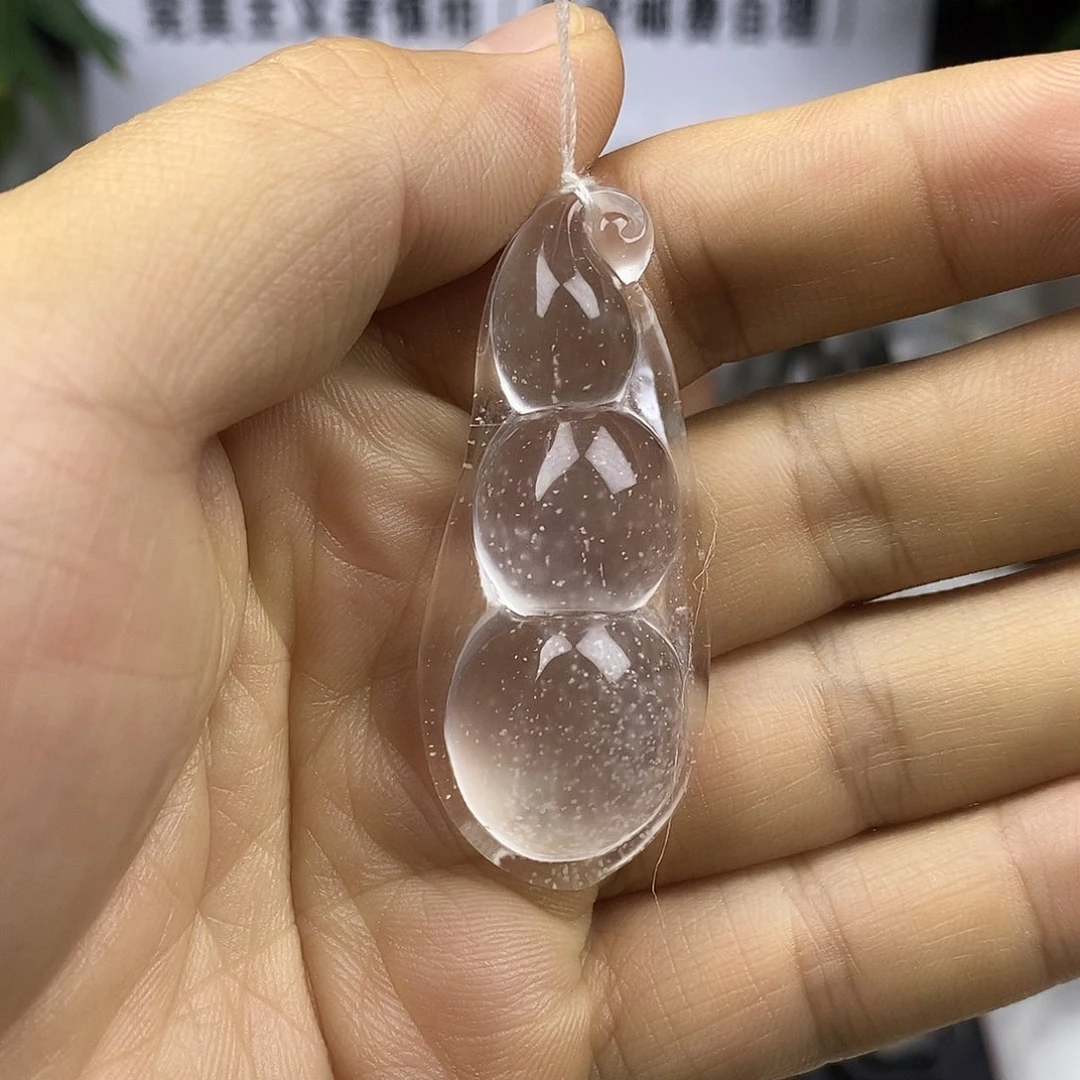 石英质玉未镶嵌颈饰冰透颗粒雪福豆