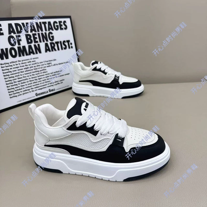 春秋季新款透气网布厚底潮流男鞋时尚潮牌原创小众休闲小白鞋2025