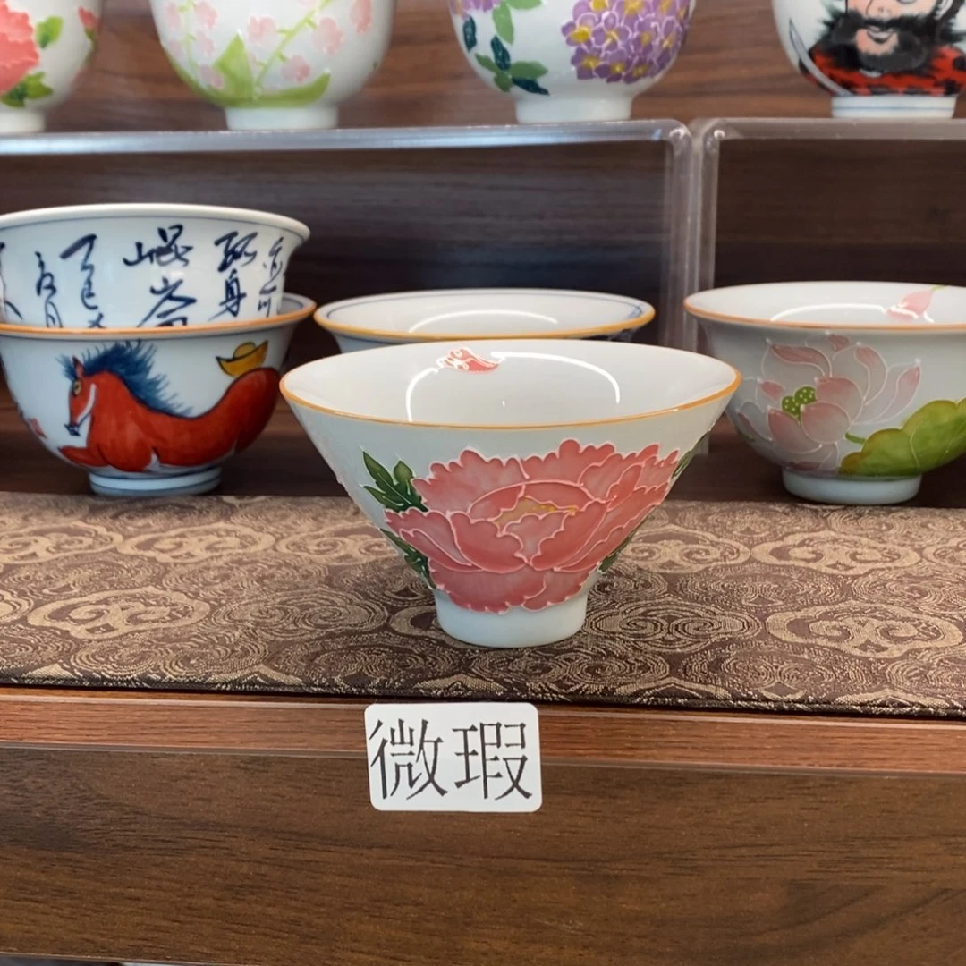 釉下彩老陶泥手工绘制