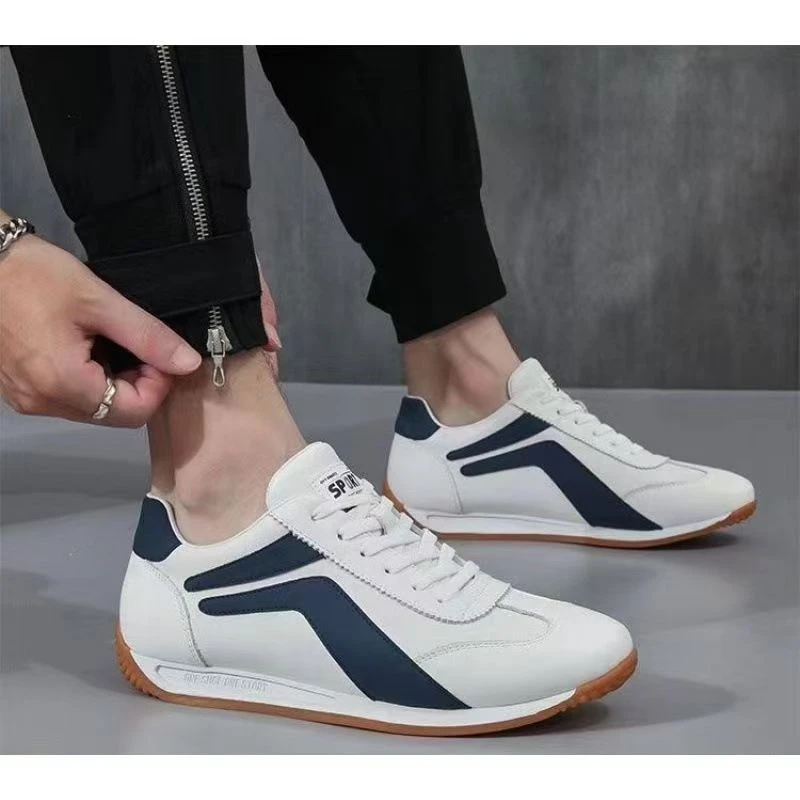 24款男士皮面防水休闲运动鞋潮流百搭阿甘鞋防滑耐磨小白鞋男鞋备