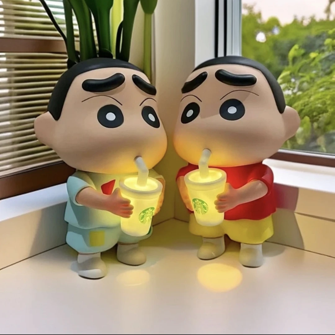 奶茶蜡笔小新Q版初登场夜灯小新呆萌胖妹手办模型居家大摆件公仔