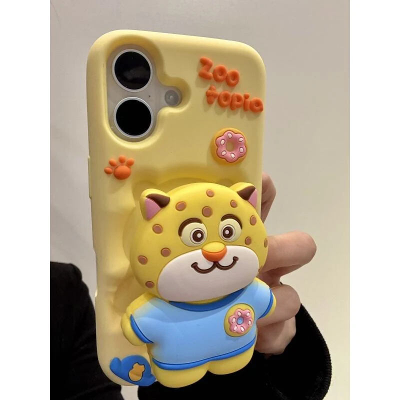 童趣可爱硅胶动物城豹警官适用于iphone17promax苹果16p手机壳15p