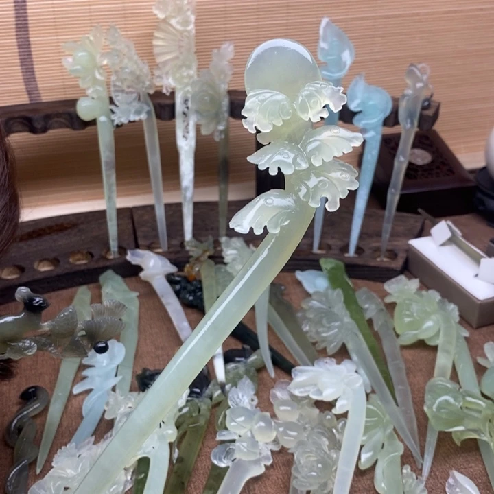 蛇纹石玉未镶嵌发簪