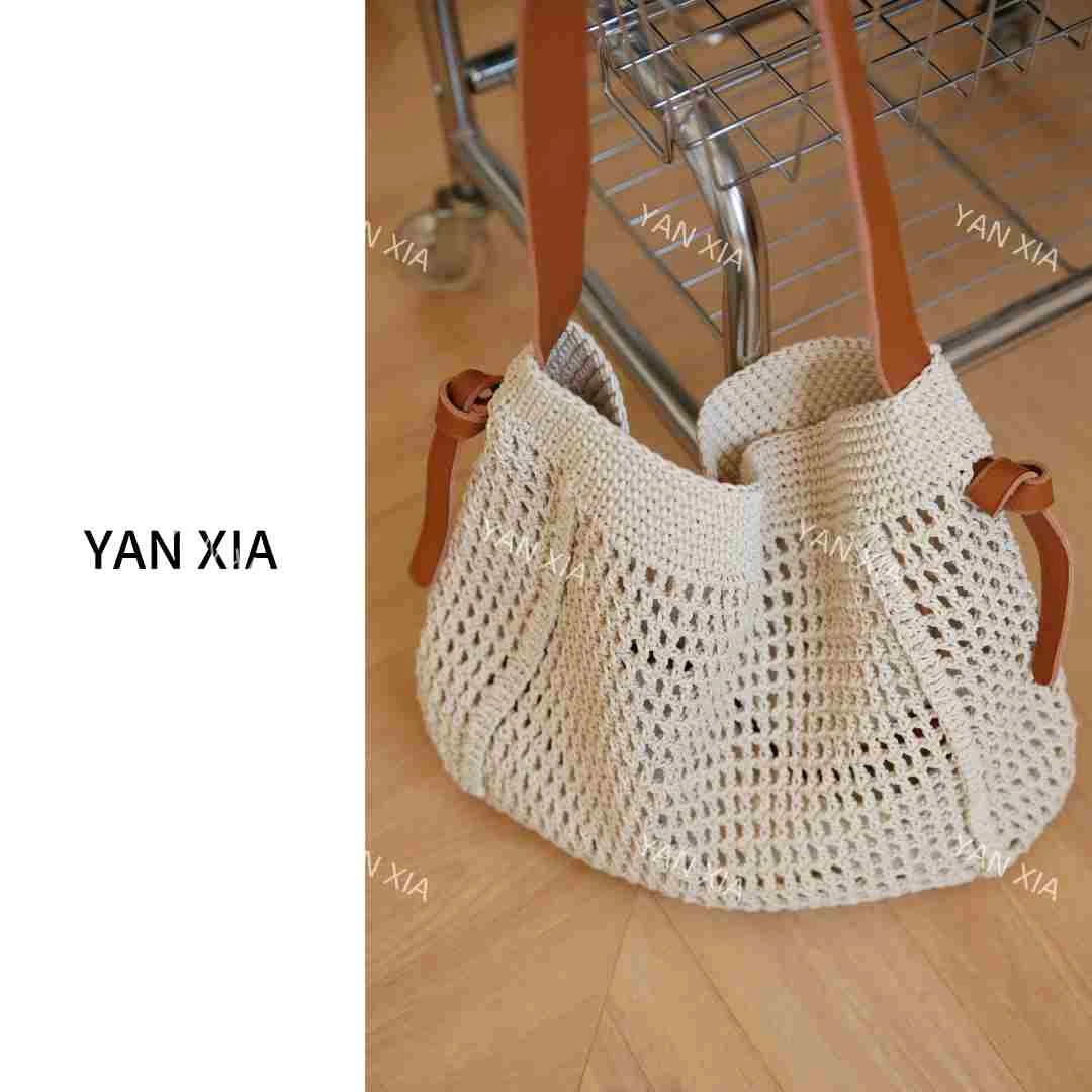 全树膏皮+树脂油蜡绳 编织单跨肩包包  有内胆 W-377