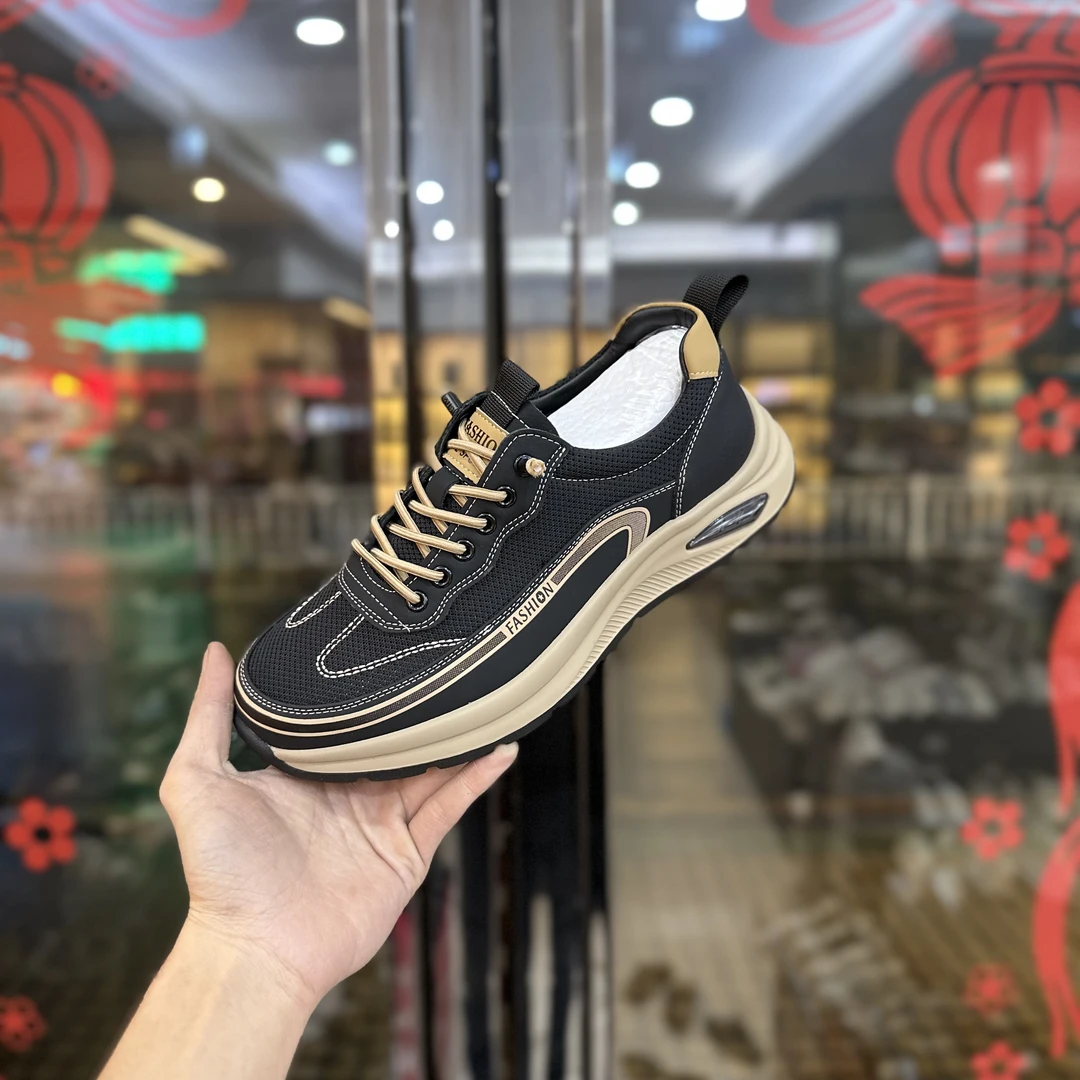 2025新款高品质超轻透网阿甘鞋潮流厚底运动休闲巨舒服百搭显脚小