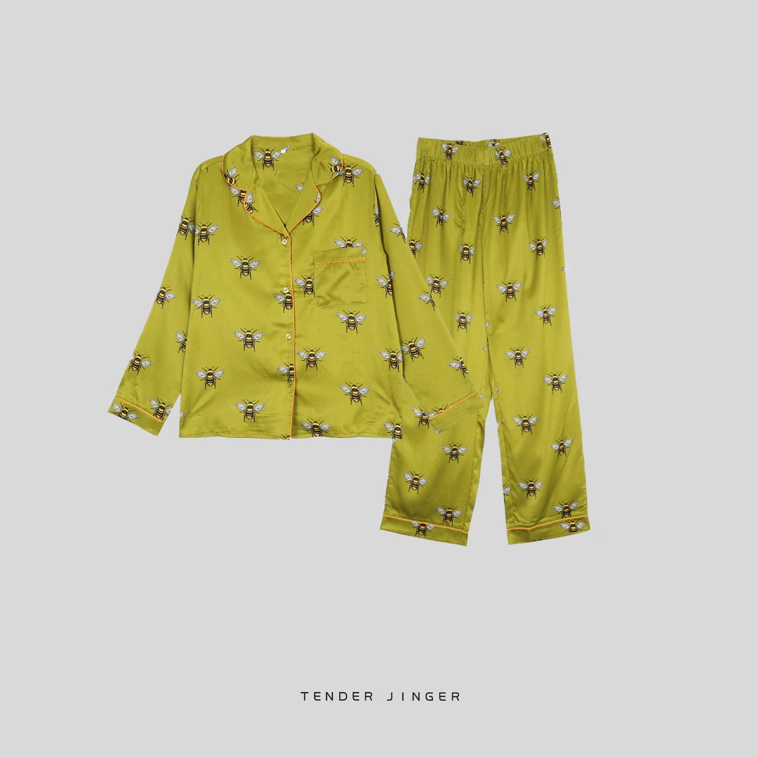 Tender Jinger『外*北欧』缎面印花蜜蜂套装T2507MGG23579