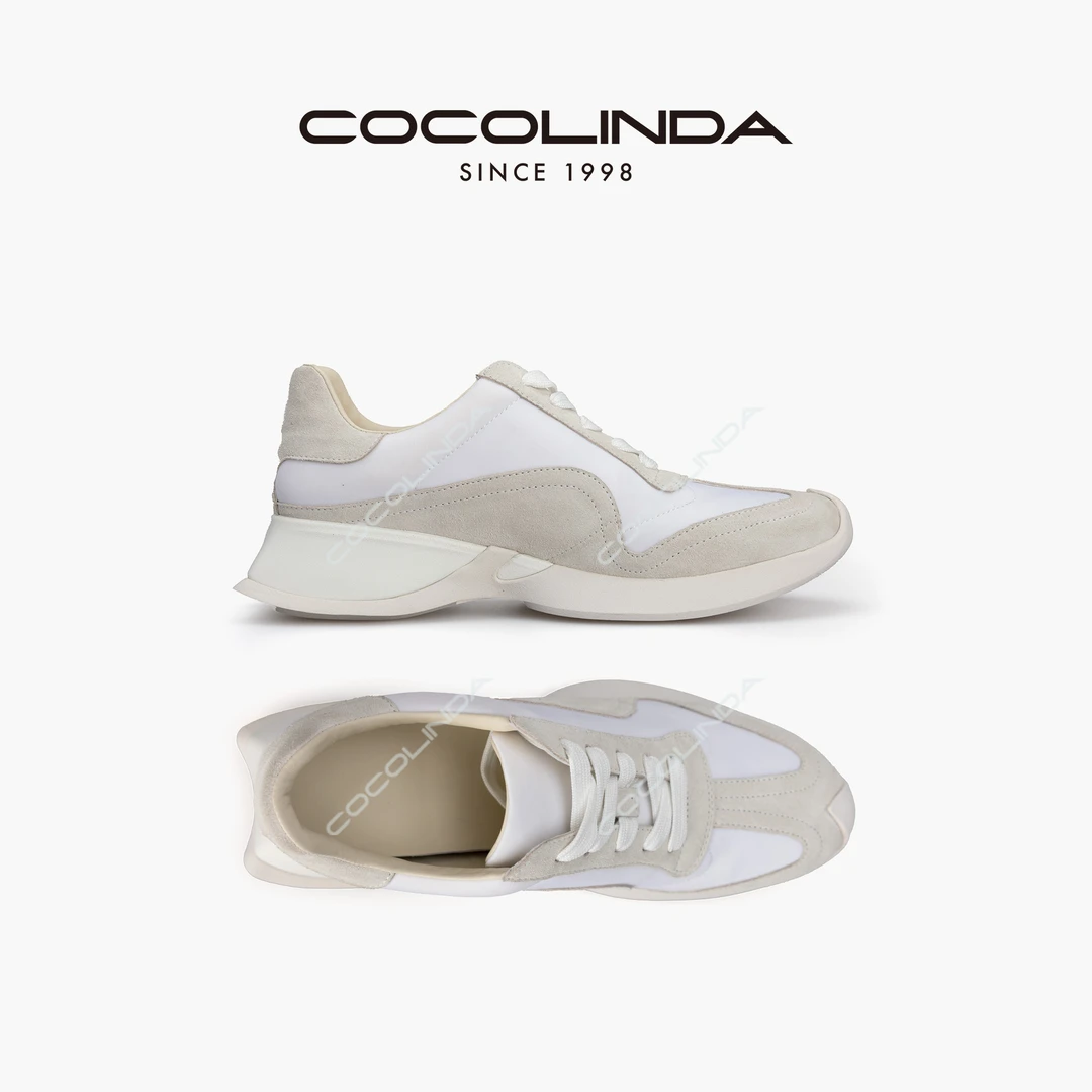 COCOLINDA 真皮透气白色运动鞋阿甘鞋 X2074
