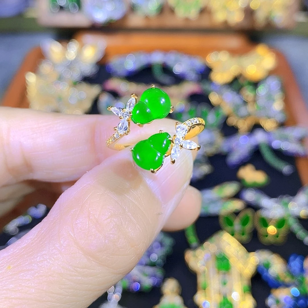 颈饰银S925镶嵌翡翠