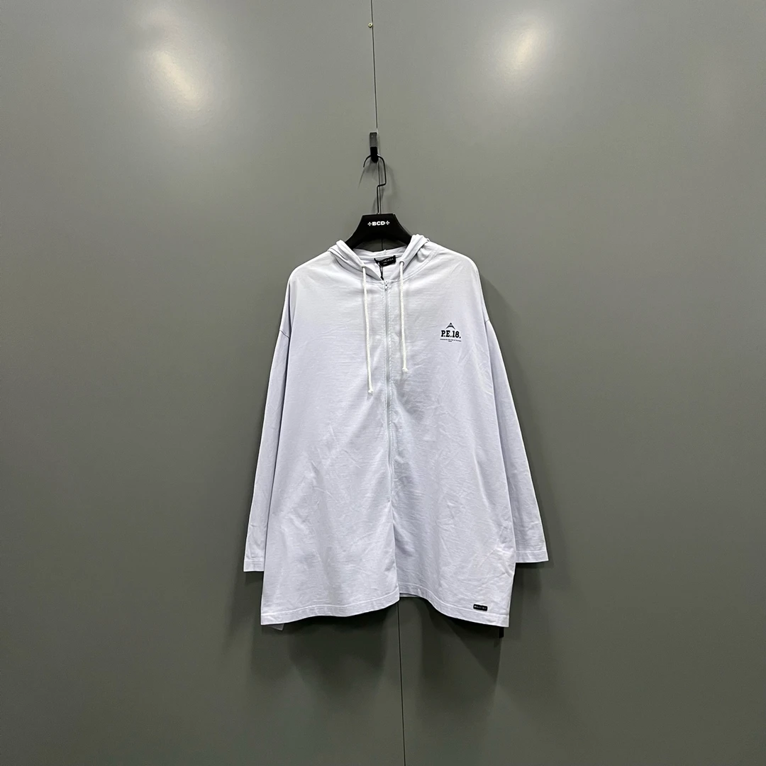 99新 Balenciaga/巴黎世家 kk 下摆标签字母拉链帽衫 S码/017759