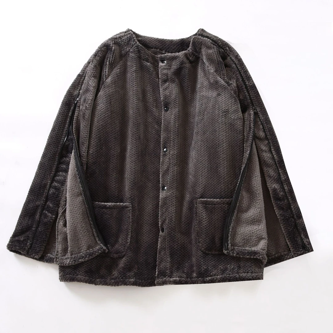 秋冬款病人保暖衣男透析专用上衣袖子带拉链锁骨骨折伤员服易穿脱