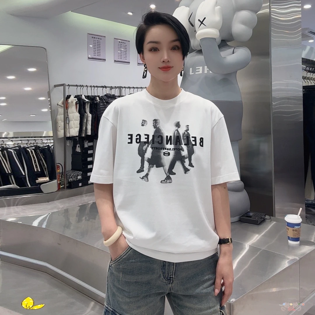 【华尔街名品】2025春夏欧货时尚个性百搭高街人物印花潮男T恤-3897