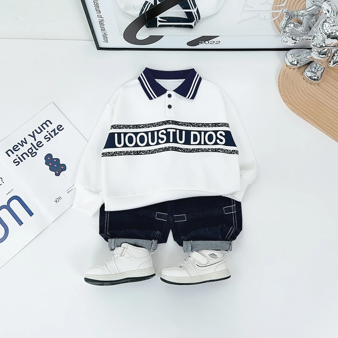 儿童POLO衫长袖卫衣2025新款春装男童洋气 HZ25149 悠悠童话童装