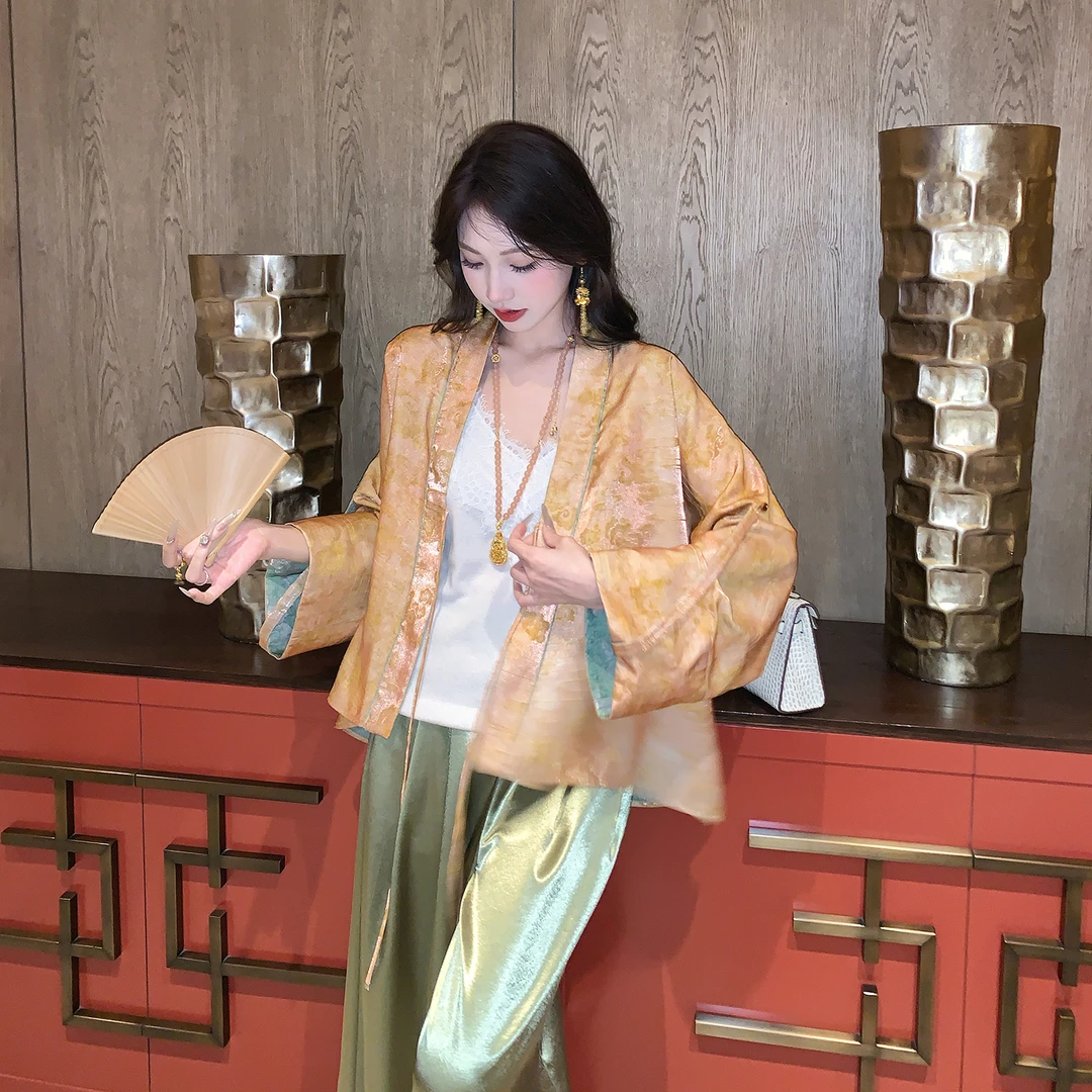 果果家【金霞晚】新中式外套2025女装秋古法草木染双面穿设计师上衣