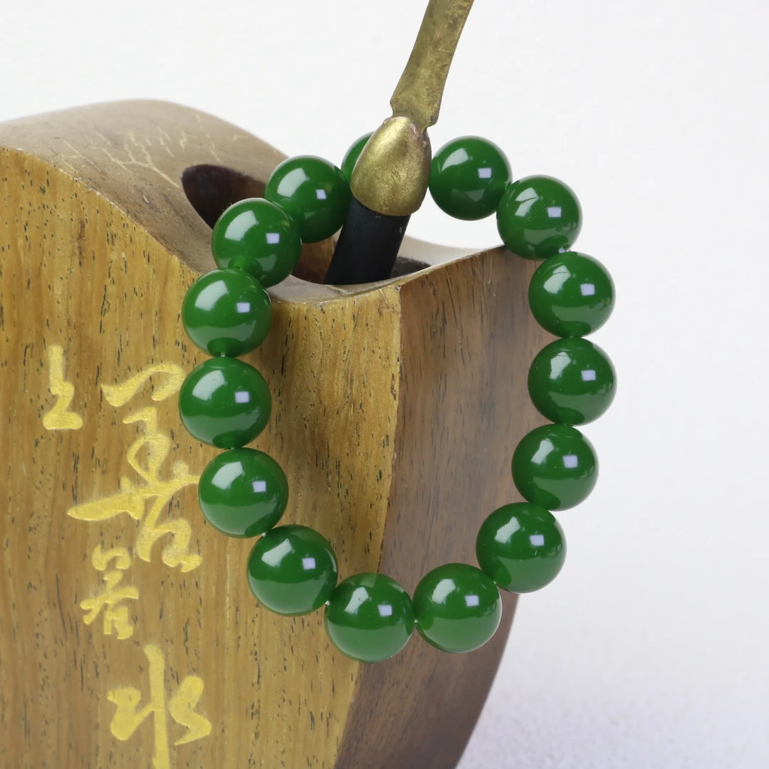 主播推荐！和田玉碧玉手串