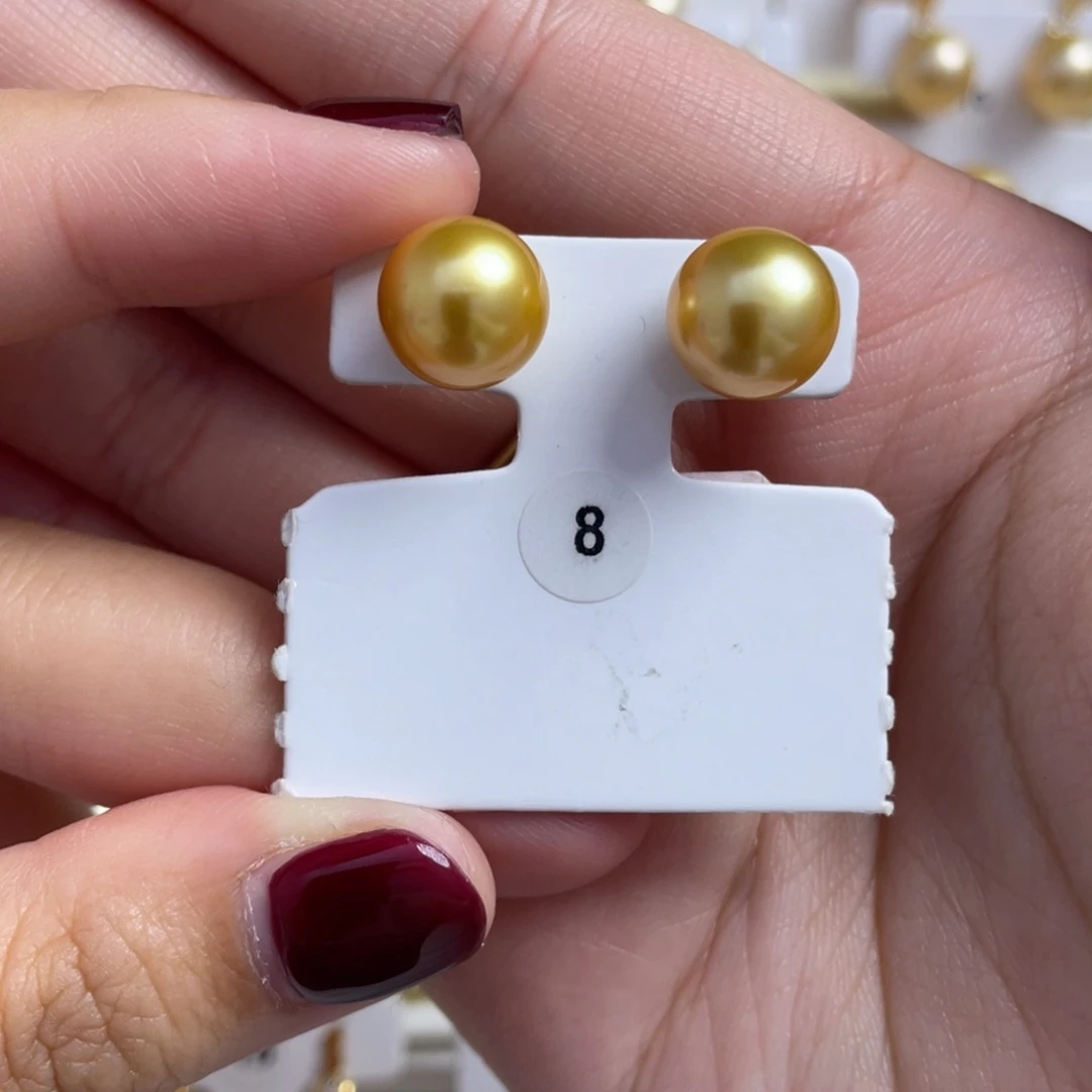 海水珍珠耳饰18K金镶嵌