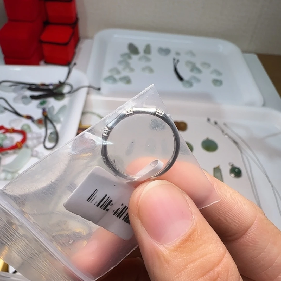 戒指天然锆石银S925镀金镶嵌