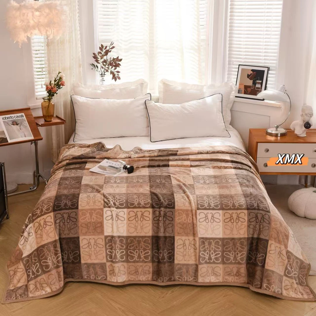 双面款休闲毯复古轻奢毛毯厚款不掉色，柔软亲肤