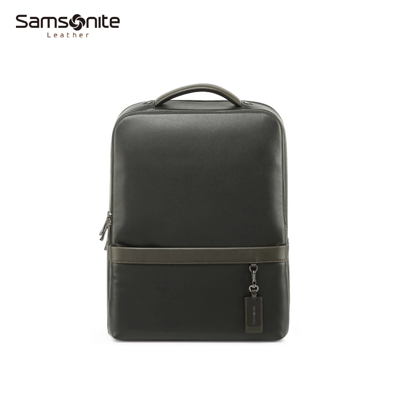 Samsonite新秀丽多功能时尚商务背包电脑包皮质男包BC9*09101