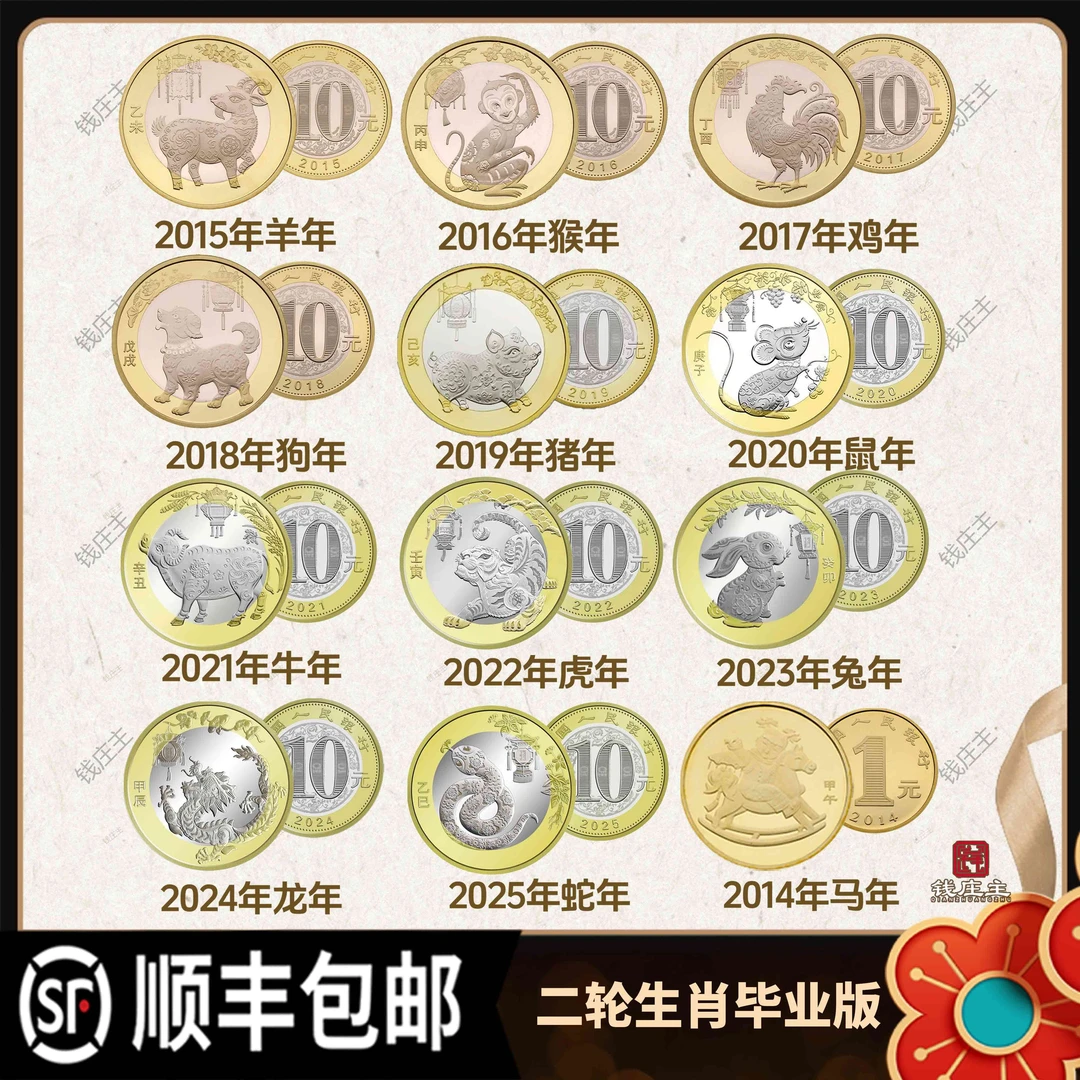 法定货币【二轮十二生肖纪念币毕业版】个人专属（直播现拆拆到毕业）