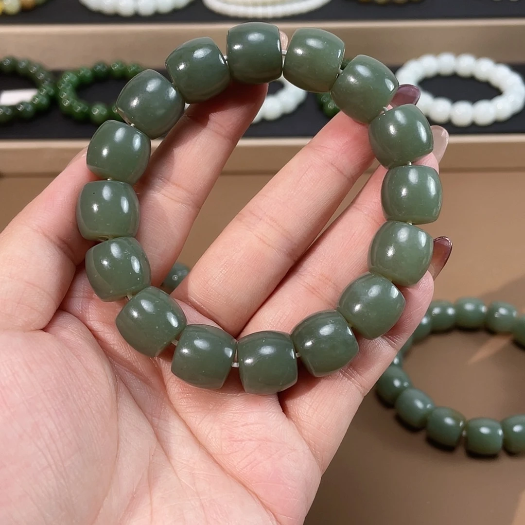 和田玉手链未镶嵌新疆且末蓝 14