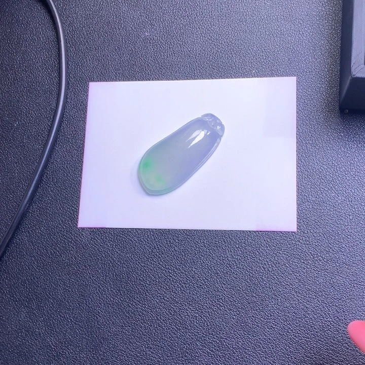 吴*姐缅料翡翠冰底福瓜飘绿