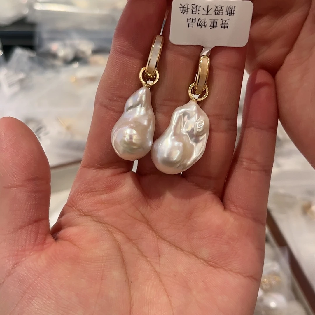 淡水珍珠耳饰合金