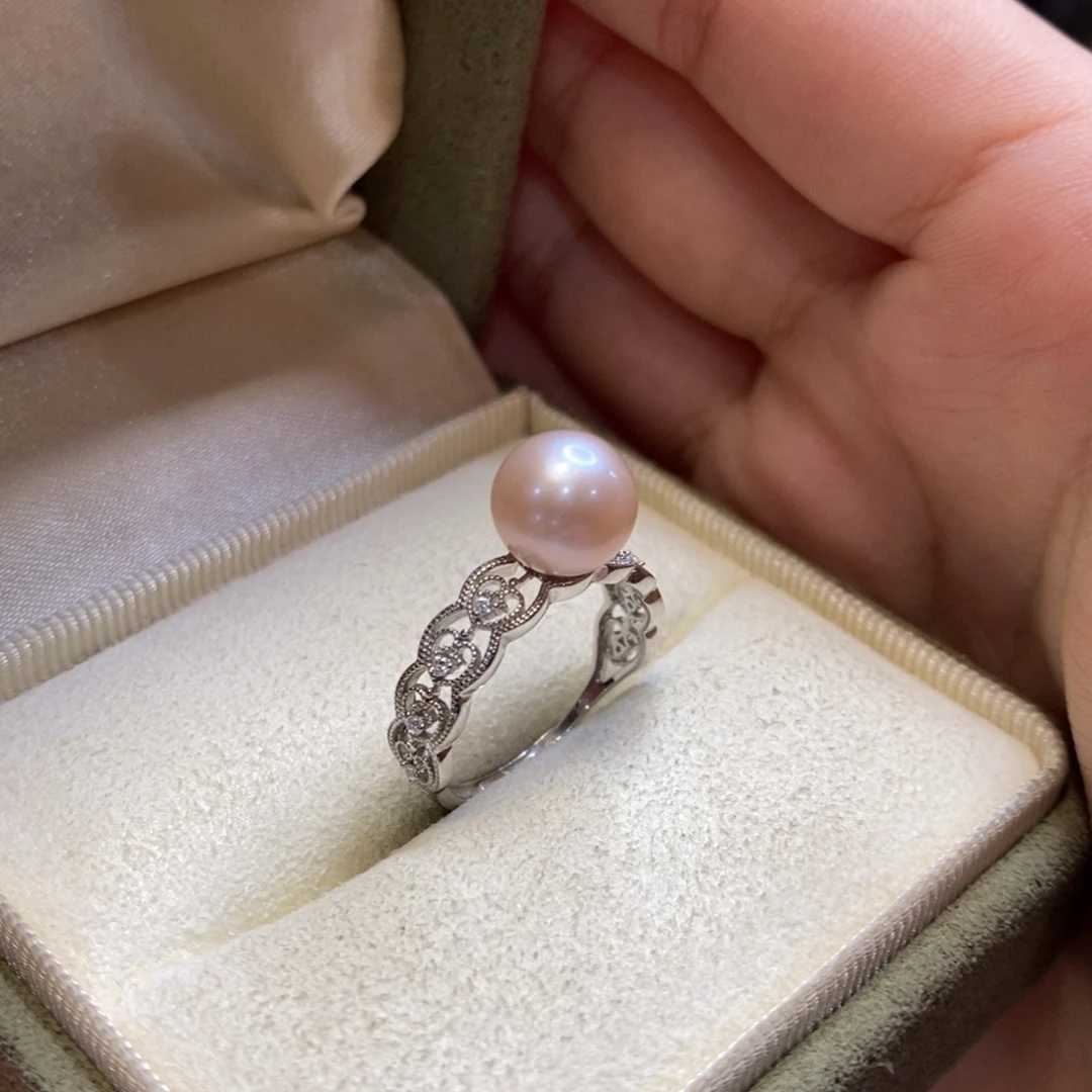 淡水珍珠戒指银S925镶嵌