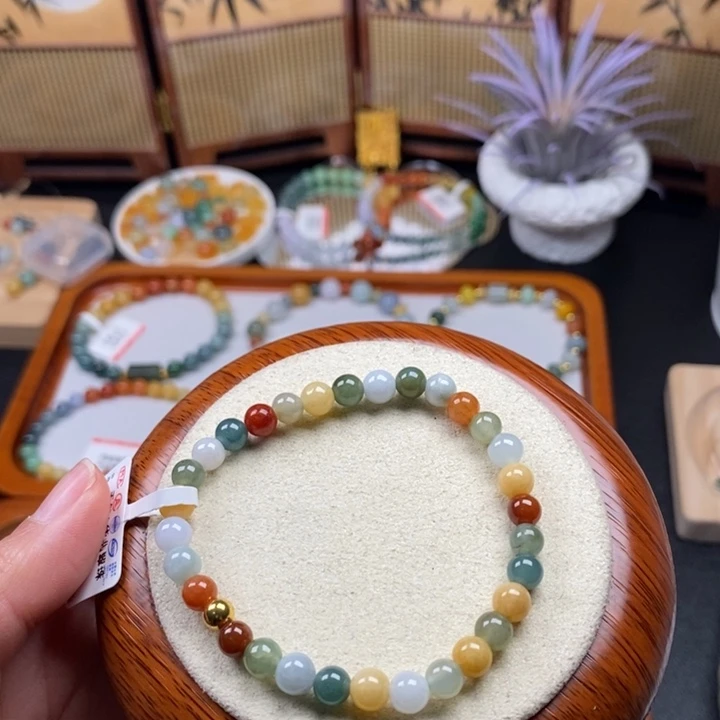 翡翠未镶嵌手链卡6mm 半价清货无鉴赏25