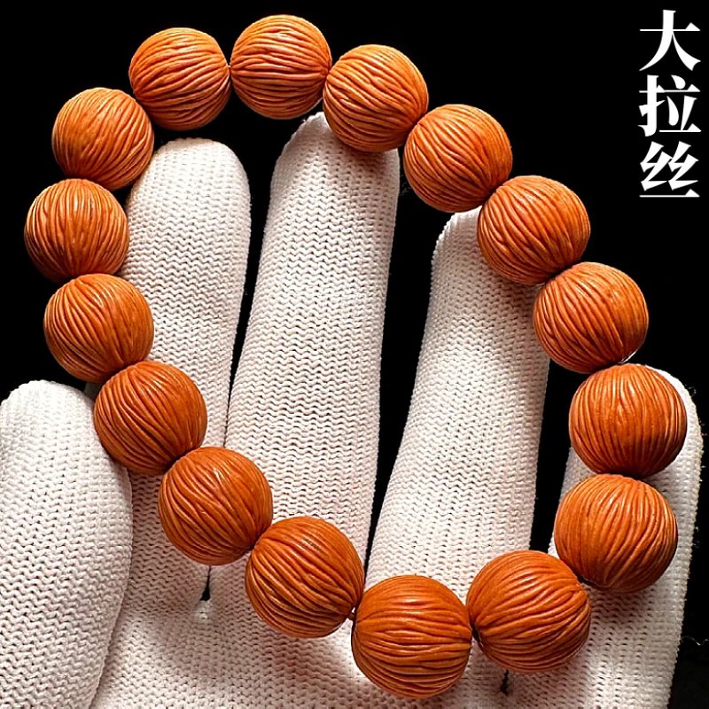 正圆拉丝猴头手串高端货男士款原生态文玩核桃光珠圆珠雕刻橄榄核