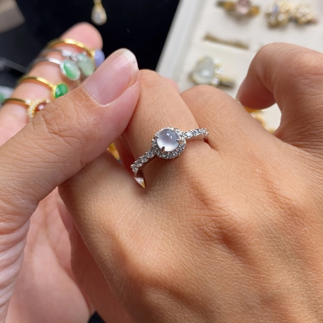 翡翠银S925镶嵌戒指