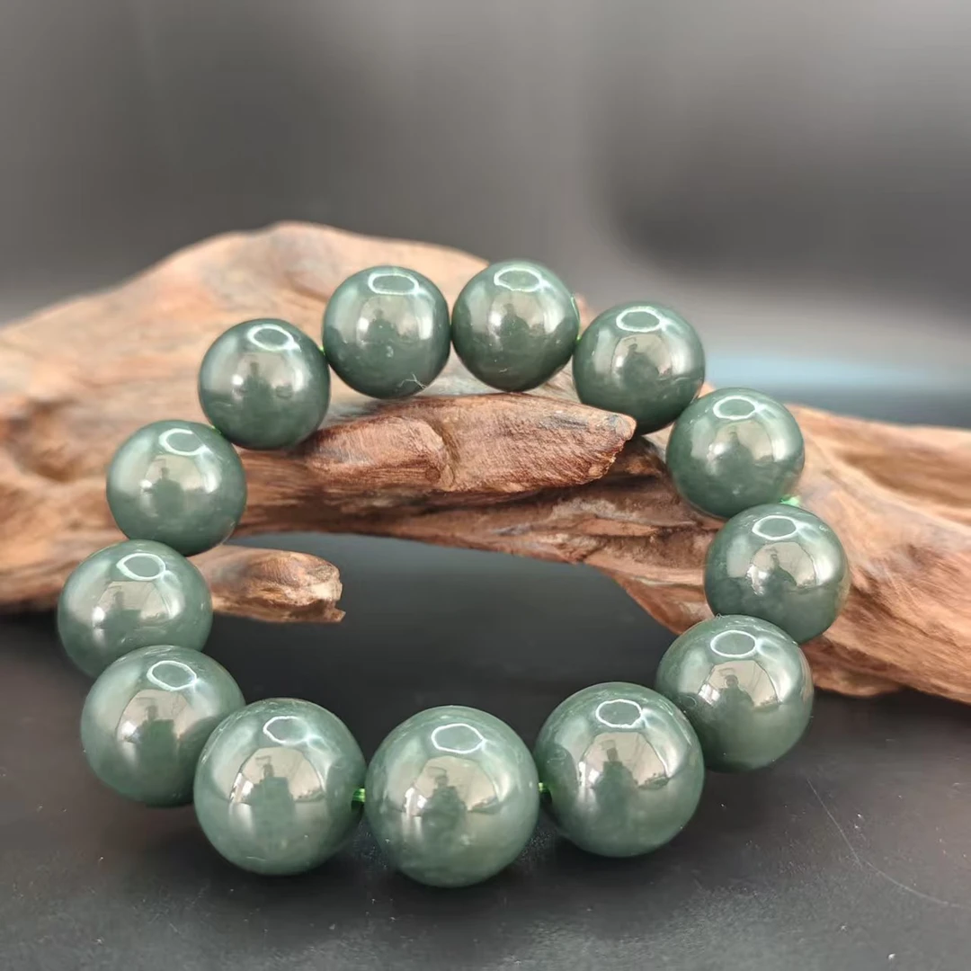 Q和田玉且末圆珠手串（卡18）3358