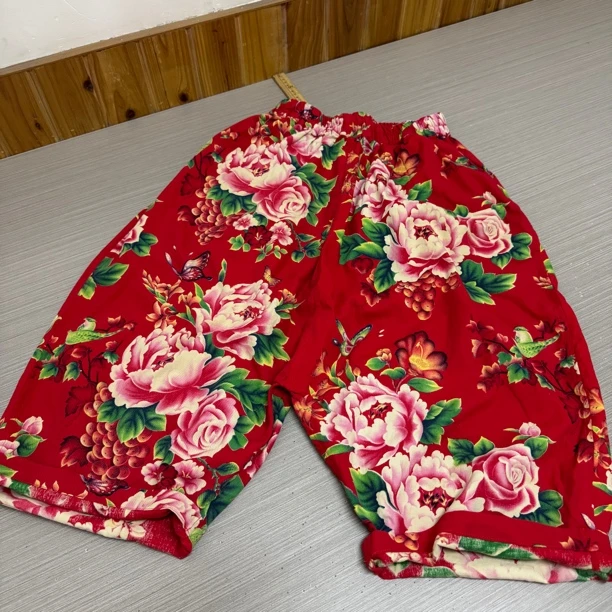 二囍古朴2504251精致版垮裤东北大花