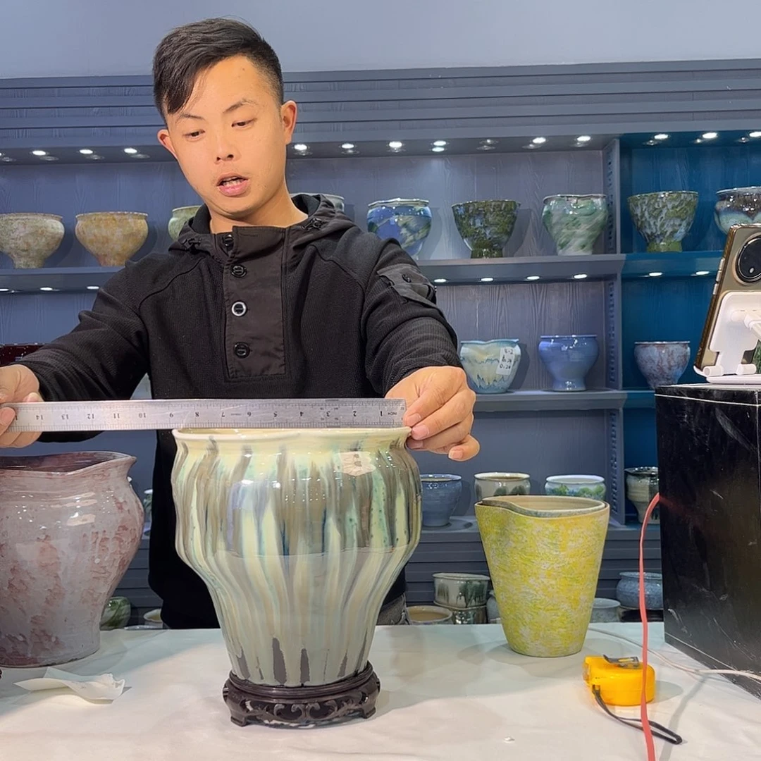 摆件陶景德镇陶瓷花盆