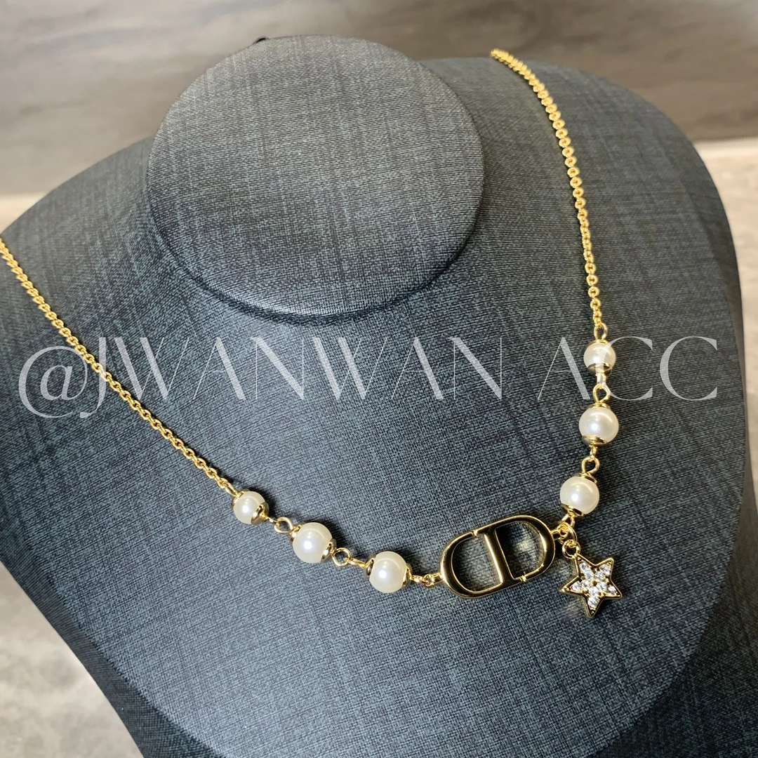 铜合金锆石项链 金鼻星际.猪鼻米珠五角星金色项链08MY2631SDM