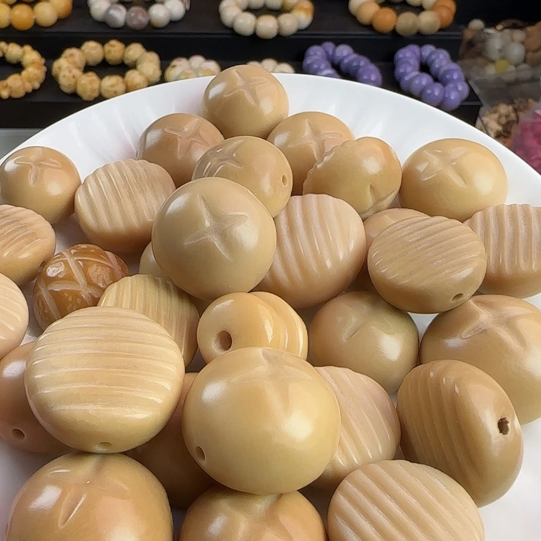 手串菩提根/象牙果微瑕疵茶色香菇包10颗