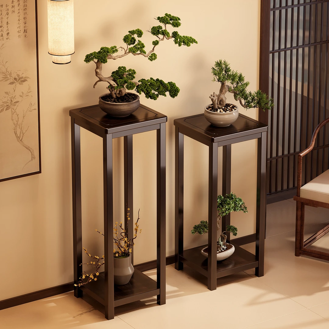 客厅仿古中式花架置物架阳台楠竹多层落地式家用花台绿萝花盆架子