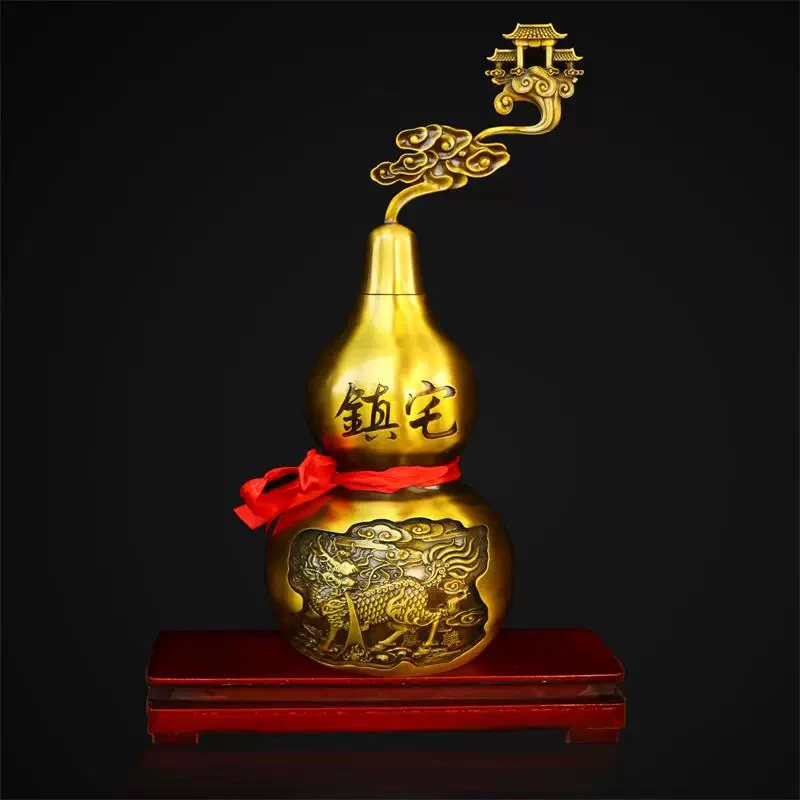新款貔貅麒麟深雕刻字*浮雕立体图案*葫芦黄铜材质