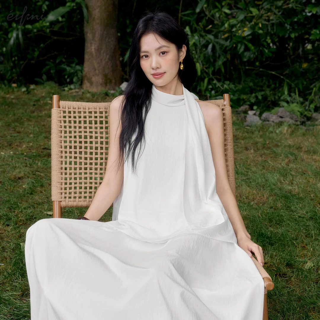 伊芙丽设计感飘带衬衫上衣女装25夏装新款百搭休闲上衣1G6922311