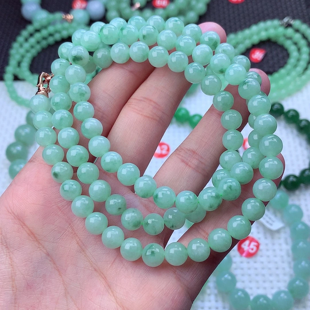 翡翠未镶嵌毛衣链卡7.5