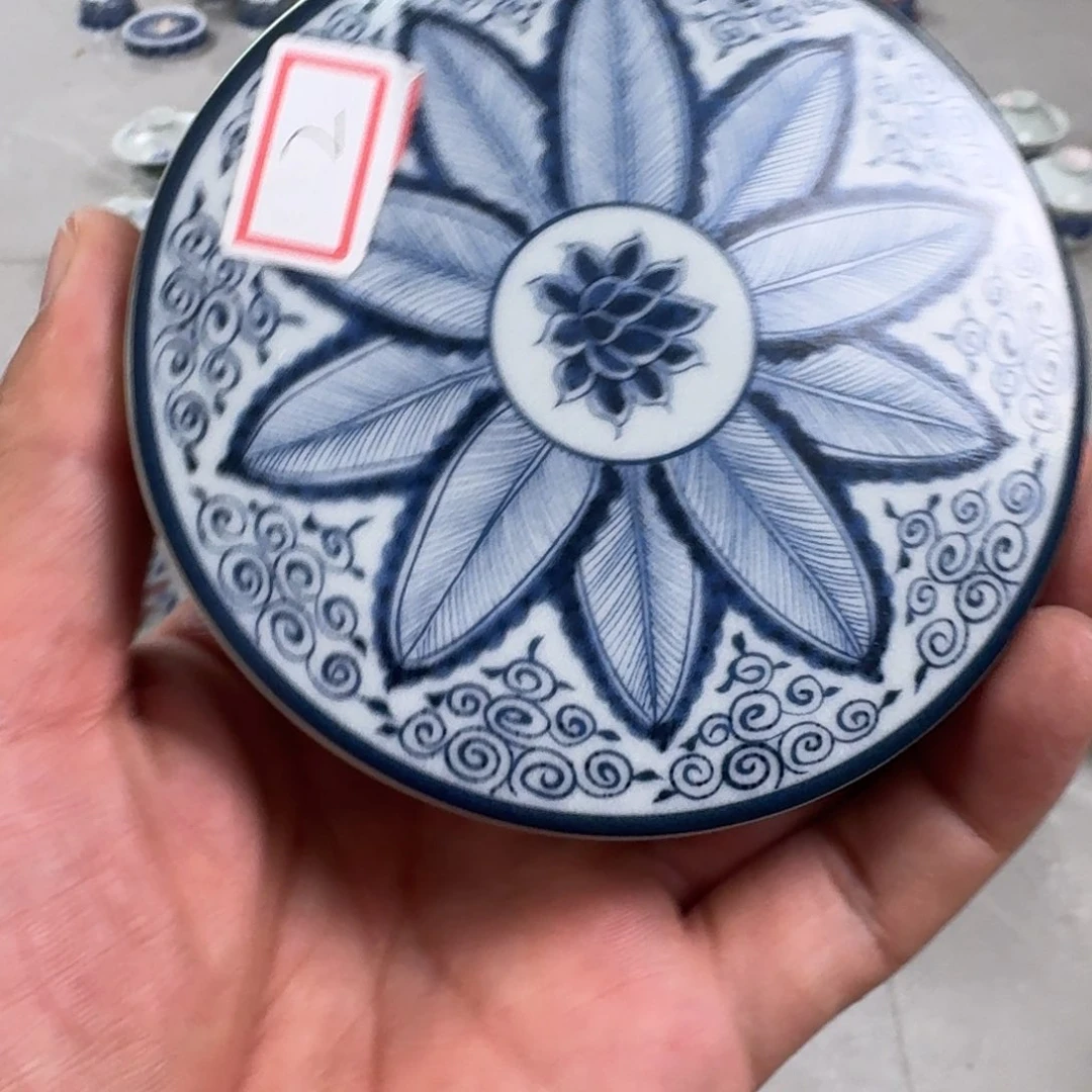 杯青花芭蕉叶盖置