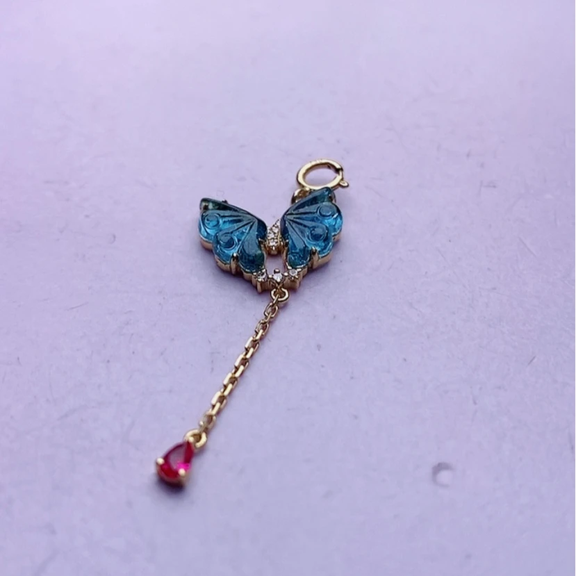 【闪购商品】碧玺小滴溜18K金镶嵌碧玺小滴溜