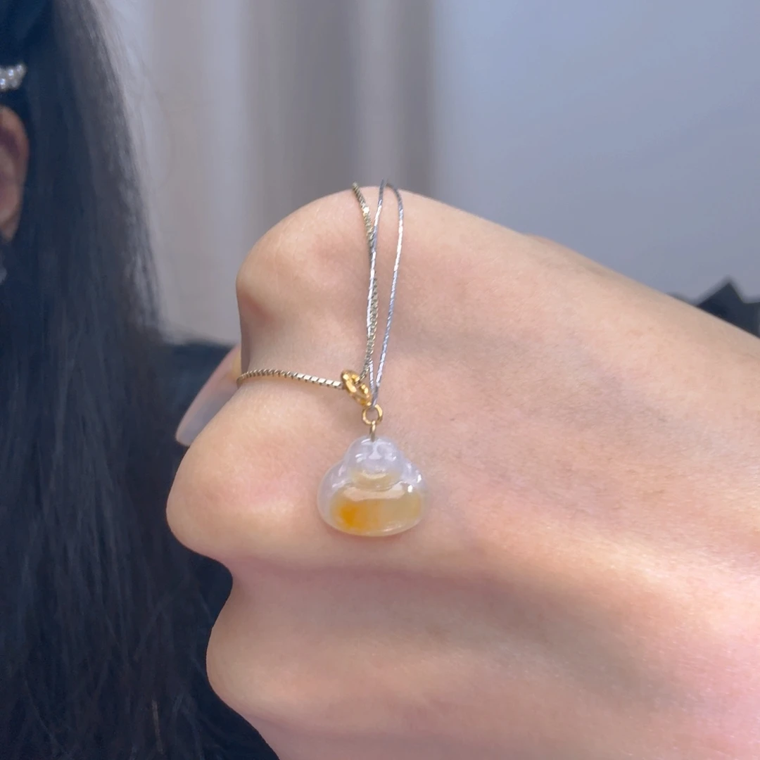 吊坠(不含链)18K金镶嵌翡翠