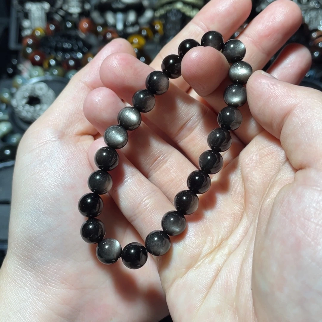 黑曜岩未镶嵌手串