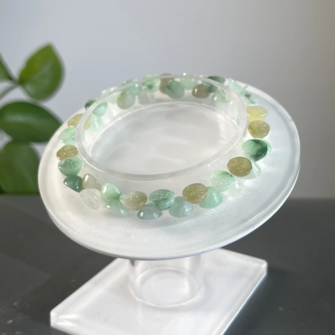 JTA19-54 天然缅甸A货翡翠 翡翠手串