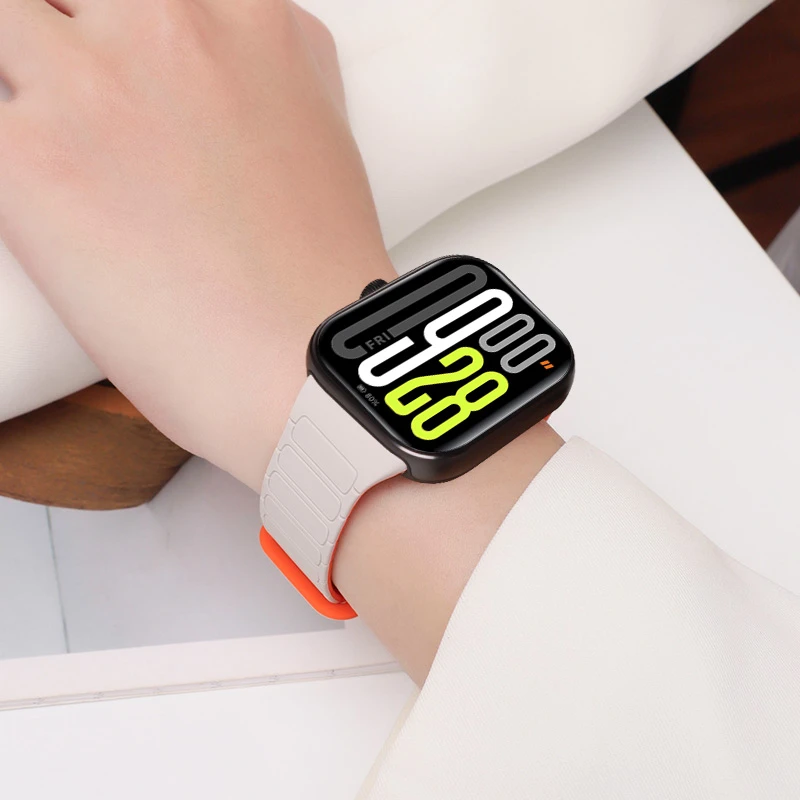 适用小米手表表带watch5硅胶磁吸红米5工装4腕带小米手环8/9pro